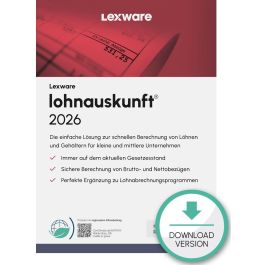 Lexware Lohnauskunft 2025 - 1 Device, ABO - ESD - Download ESD Precio: 164.49999973. SKU: B1C43NYX86