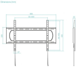 TOOQ SOPORTE FIJO PARED PANTALLAS 37"-80", NEGRO