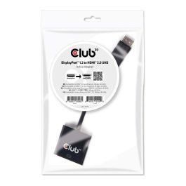 Club3D DisplayPort 1.2 a HDMI 2.0 UHD Adaptador Activo, 0,21 m, 4K 60Hz, 4:2:2, 4:4:4, 4:2:0, Negro