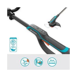 GARDENA PowerTrim 30/18V P4A - Desbrozadora y Cortabordes 2 en 1, Sin Cables, Batería 18V, Color Gris