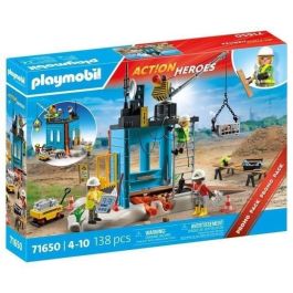 Playmobil 71650 Promo Pack Construcción - Playset con Técnico Electrónico, Andamio, Cabrestante y Accesorios de Obra para Niños +4 años