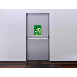 Archivo 2000 Pictograma Señal Salida Emergencia Escalera Sube Izquierda PVC Verde Luminiscente 224x300 mm