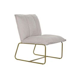 Sillón DKD Home Decor Beige Dorado Metal Poliéster (66 x 71 x 77 cm)