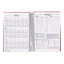 Agenda Espiral Liderpapel Olbia A5 2025 Dia Pagina Color Rojo Papel 60 gr