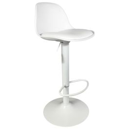 Home Deco Factory Taburete Bar Isak Blanco Regulable Diseño Moderno Asiento Acolchado 83-104cm Precio: 45.50000026. SKU: B1FPTQKZMF