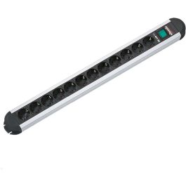 Bachmann 330.073 Regleta de Enchufes ALU 12 Tomas 45° con Interruptor y Cable de 1,75 m