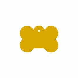 Placa identificativa para collar Imarc Bone Amarillo Dorado