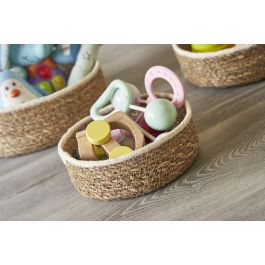 Privilege Set de 3 Cestas Redondas de Mimbre - Ø26 cm, Ø20 cm y Ø17 cm (4 Cajas)