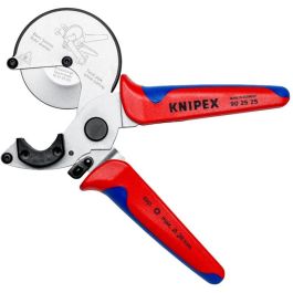 Knipex Tijeras para tubos, para Plástico y Aluminio, Negro/Azul/Rojo, corte hasta 2,6 cm, 210 mm