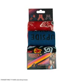Cinereplicas Pack 3 Pares Calcetines Stranger Things Oficial Licencia Hawkins Mundo del Revés Poliéster Talla Única