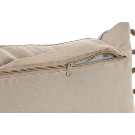 DKD Home Decor Pack de 2 Cojines Boho de Algodón Crudo 30x50 cm, Hechos a Mano, con Cremallera y Relleno de 380g