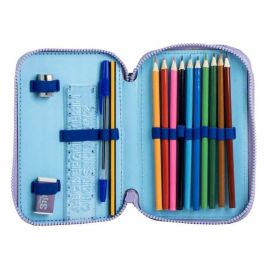 Cerdá Plumier Estuche Escolar Completo con Accesorios Personaje Disney Stitch Morado 12.5 x 19.5 x 4.5 cm para Niños a partir de 3 Años