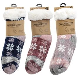 Sensly Calcetines Antideslizantes con Interior Sherpa para Pies Calientes y Suela Antideslizante