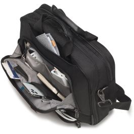 DICOTA Eco Top Traveller PRO Maletín Toploader 14.1" Negro Poliéster Reciclado, Asa, Bandolera, Compartimento Tablet y Documentos