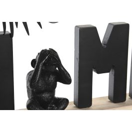 DKD Home Decor Decoracion Tropical Negro Natural MDF Paulownia 5 x 24 x 40 cm (2 Unidades)