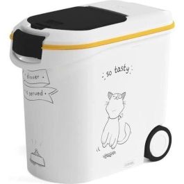 CURVER Contenedor de comida El Diner se sirve - 12 kg - 35 L - Blanco y negro - Para gatos CURVER Contenedor de comida El Diner se sirve - 12 kg - 35 L - Blanco y negro - Para gatos