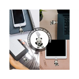 Wondee Charm Colgante para Móvil Funny Panda - Protector de Puerto Carga Tipo-C/Lightning - Accesorio Decorativo y Antipolvo