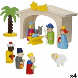 Belén de Navidad Woomax Madera plywood 23 x 16 x 11 cm (4 Unidades) Precio: 95.5000002. SKU: B123K39KWA