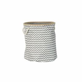 Cesta DKD Home Decor Blanco Gris Yute Jute Zig-zag Boho 38 x 38 x 45 cm Precio: 14.7899994. SKU: S3018575