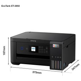 Epson ET-2850 Impresora Multifunción 3 en 1, Inyección de Tinta A4, Wi-Fi, Dúplex Automático, Color Negro