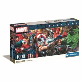Clementoni CLE1722591261933 Puzzle Compacto 1000 piezas Panorama Marvel Los Vengadores
