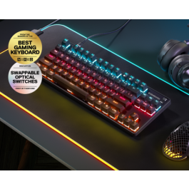 SteelSeries Apex 9 TKL Teclado Gaming Óptico USA, Interruptores OptiPoint, Sin Teclado Numérico, 64847
