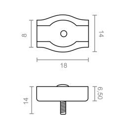 Edm Sujetacable Plano Simple sjt03 2 mm Galvanizado Blister 2 uds