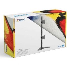 TooQ DB1703TNV-B Soporte de Sobremesa para 2 Monitores 17-32" Giratorio Inclinable VESA 75/100, 9kg/brazo, Negro con Soporte Teléfono