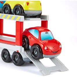 Ecoiffier 3289 Camión portacoches Abrick con 6 vehículos de juguete, doble piso y rampa articulada para carga/descarga, ideal para niños a partir de 18 meses