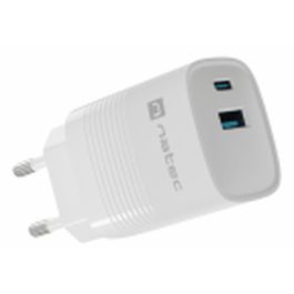 NATEC NUC-2140 Cargador Dispositivo Móvil Universal Carga Rápida 1 Puerto USB-C Blanco Interior Alimentación AC Protección Sobretensión