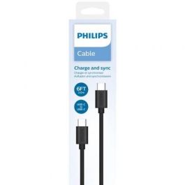 Cable USB 2.0 Tipo-C Philips DLC3106C/ USB Tipo-C Macho - USB Tipo-C Macho/ 2m/ Negro