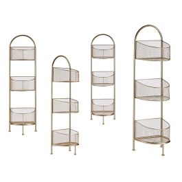 Estantería Metálica Ovalada 3 Pisos Champagne Giftdecor 21.2x97x28.5 cm Oro (4 Unidades) Precio: 118.79000034. SKU: B1J3DXZV2N