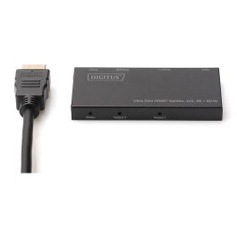Digitus Splitter HDMI Ultra Slim 1x2 4K/60Hz Negro Metal 4K Ultra HD Negro