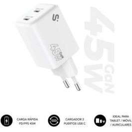 Subblim SUBCHG-6G4520 Cargador de Pared GaN 45W con 2x USB-C, Carga Rápida PD 3.0 y PPS Precio: 20.9500005. SKU: B1BR2JEJJW