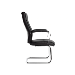 Q-connect Silla de Escritorio Modelo Ena Simil Piel Base Metálica Color Negro Altura Máxima 1050 mm