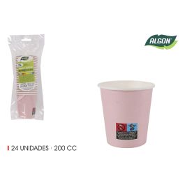 Set de 24 vasos de cartón rosa Baby 200 cc Algon (36 Cajas) Precio: 32.49999984. SKU: B1F5BL73L2
