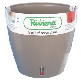 RIVIERA Eva Nueva maceta redonda de plástico - Ø 46 cm - 49 L - Taupe Precio: 62.98999971. SKU: S7149254