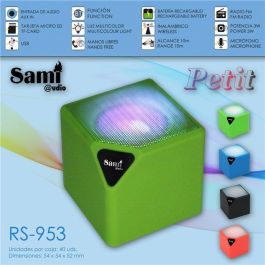 SAMI Altavoz Bluetooth Multimedia Petit con Luz, Verde