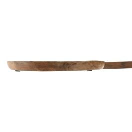 DKD Home Decor Bandeja Vaciabolsillos Madera de Mango Marrón 25x25x2.5 cm Set de 2 Colección Softedges Diseño Redondeado Acabado Natural
