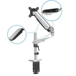 Digitus DA-90351 Soporte de escritorio para 1 Monitor de 17 a 27 pulgadas (43.2-68.6 cm), 8 kg, Negro/Plata
