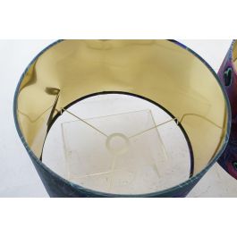 DKD Home Decor Pantalla Peacock Glam Verde Lila 40 x 40 x 24 cm (2 Unidades)