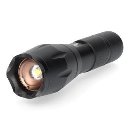 Edm Linterna de aluminio con zoom, 1 LED, 3 modos de luz (140lm/50lm/flash), 3W, 6500K, hasta 5h autonomía, 3xAAA incluidas