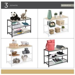 Confortime Estanteria 3 Niveles Metal Madera Blanca 29 x 58 x 7 cm