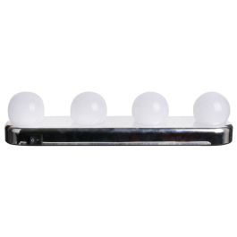 Cosmetic Club Barra Luminosa Led Con Ventosas 4 Bombillas Tipo Hollywood Pilas AA 30,5x6,5 cm