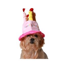 Disfraz para Perro Rosa Gorro Cumpleaños Disfraz para Perro Rosa Gorro Cumpleaños