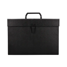 Liderpapel Maletín Clasificadora con Fuelle y Asa, 19 Departamentos, Cartón Forrado, Negro, 390x255x120 mm