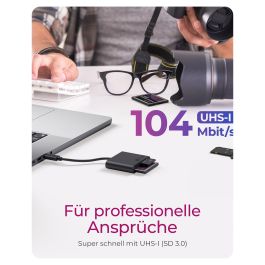 ICY BOX IB-CR301-C3 Lector de Tarjetas Externo USB 3.2 Gen 1 Type-C para CF, SD, MicroSD | Aluminio | Plug & Play