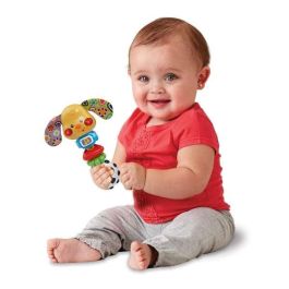 VTech Sonajero Perrito Toby con Luces, Música y Diferentes Texturas para Bebés 0-24 Meses, Juguete Educativo con Pilas Incluidas, 18x13.5x5 cm