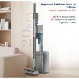 Arthur Martin AMAB148 Aspiradora escoba con base de vaciado, 200 W, 40 min autonomía, 80 AW, Gris
