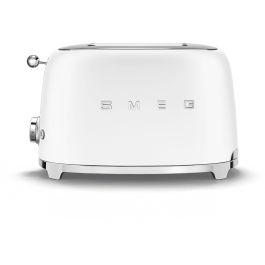 Smeg TSF01WHMEU Tostador de Pan de 2 Ranuras, Diseño Estilo Retro Años 50, Acabado Blanco Mate
